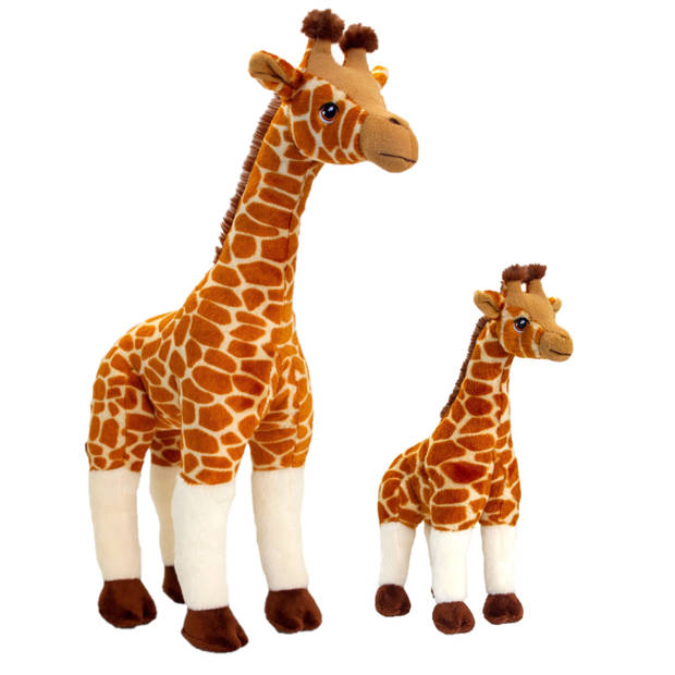 Keel Toys - Pluche knuffel dieren set 2x giraffes 30 en 50 cm - Knuffeldier