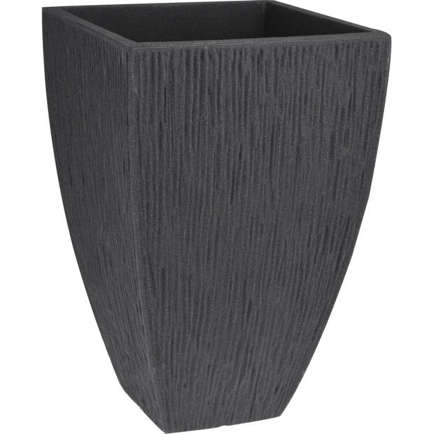 Pro Garden plantenpot/bloempot - 2x - Tuin - kunststof - antraciet grijs - D40 x H60 cm - Plantenpotten