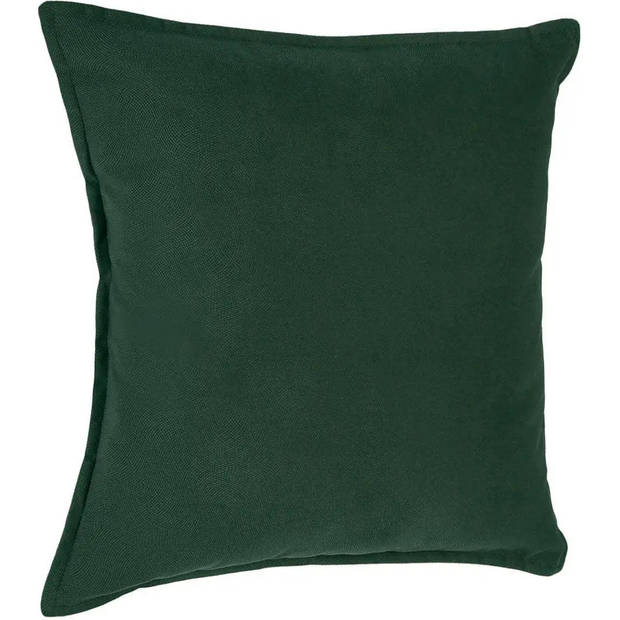 Atmosphera Bank/sierkussens huiskamer Sophia - 45 x 45 cm - donkergroen - polyester - met rits - Sierkussens