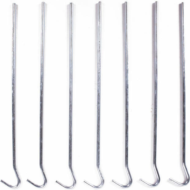 Benson Grondpen/tentharing - 14x - zilver - metaal - 22 cm - Tentharingen