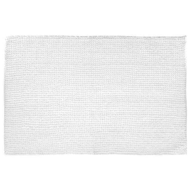 Atmosphera Badkamer kleedje/badmat voor de vloer - 50 x 80 cm - wit - Badmatjes