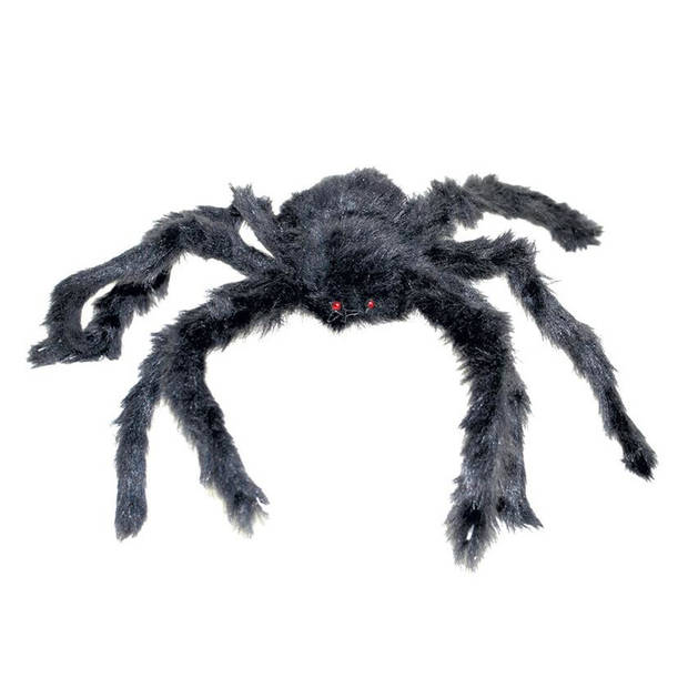 2x stuks halloween/Horror decoratie spin zwart 60 cm - Feestdecoratievoorwerp