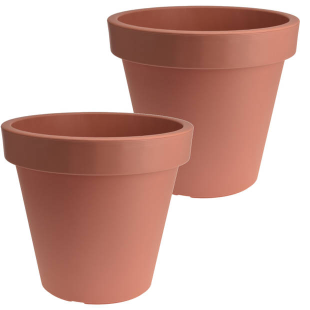 Bloempot/plantenpot Voor Buiten - 2x - Kunststof - Terracotta - D60 Cm ...