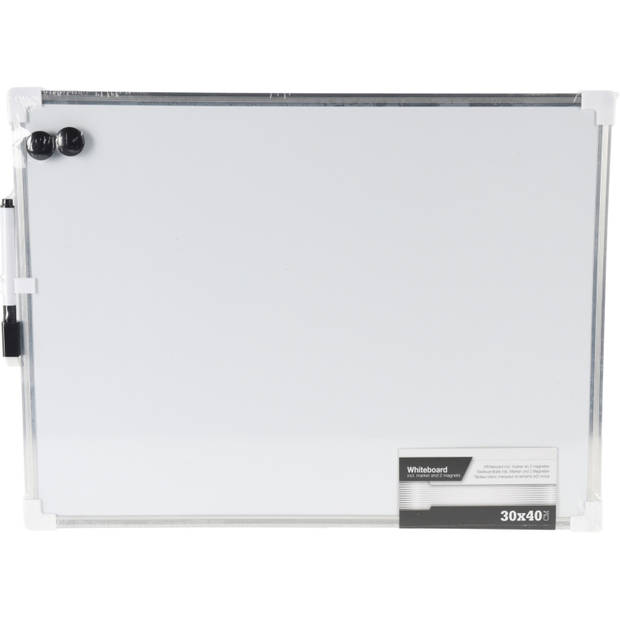 Whiteboard/memobord magnetisch incl. marker en magneten - 30 x 40 cm - Whiteboards