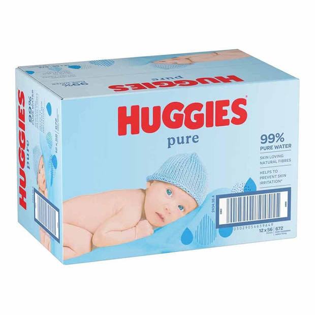 Huggies - Pure - Billendoekjes - 672 babydoekjes - 12 x 56