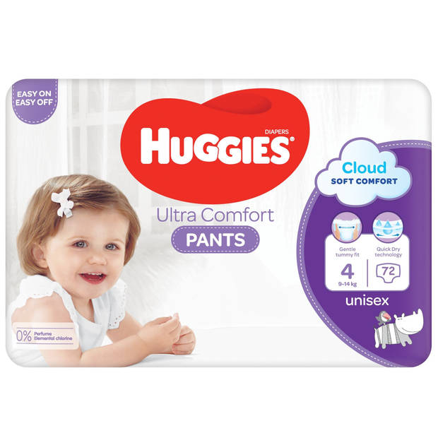 Huggies - Luierbroekjes - Ultra Comfort - Maat 4 - Mega Pack - 72 stuks - 9/14 KG