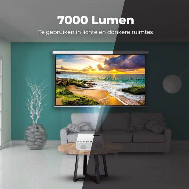Spoused Beamer - Full-HD - 7000 Lumen - Streamen Vanaf Je Telefoon Met WiFi - Mini Beamer
