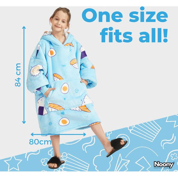 Noony shushi hoodie deken kinderen - fleece deken met mouwen - ultrazachte binnenkant – one size - kids