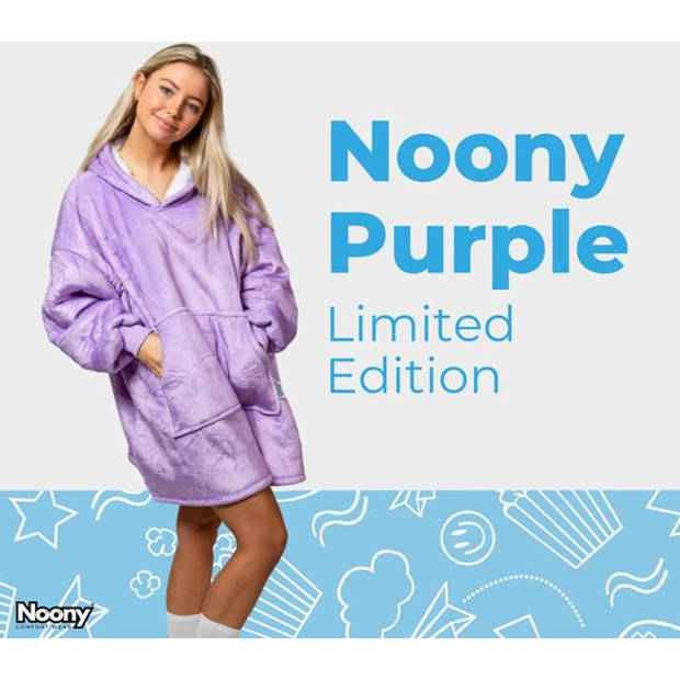 Noony Paars - oversized hoodie deken - plaids met mouwen - fleece deken met mouwen - one size fits all