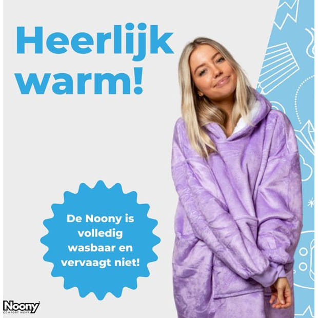 Noony Paars - oversized hoodie deken - plaids met mouwen - fleece deken met mouwen - one size fits all