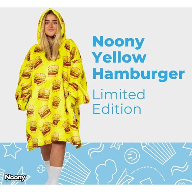 Noony Hamburger - oversized hoodie deken - plaids met mouwen - fleece deken met mouwen - one size fits all