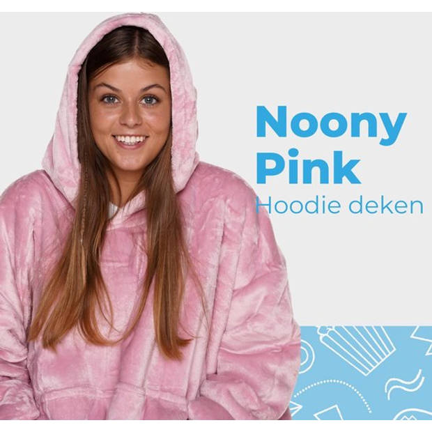 Noony Pink oversized hoodie deken - plaids met mouwen - fleece deken met mouwen - zachte binnenkant - one size fits all