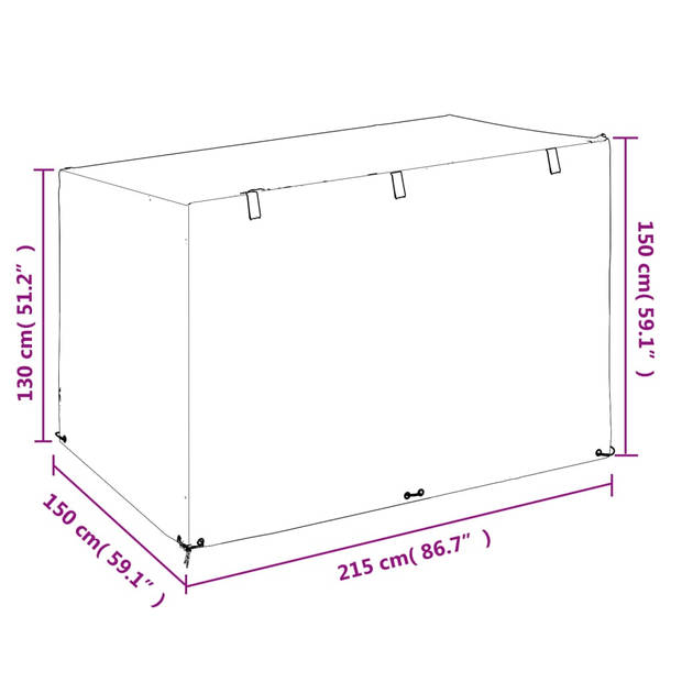 vidaXL Schommelbankhoezen 2 st 12 oogjes 215x150x130/150 cm polyetheen