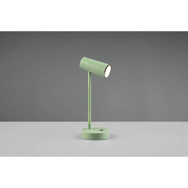 LED Bureaulamp - Trion Lono - 2.5W - Aanpasbare Kleur - Dimbaar - Rond - Mat Groen - Kunststof