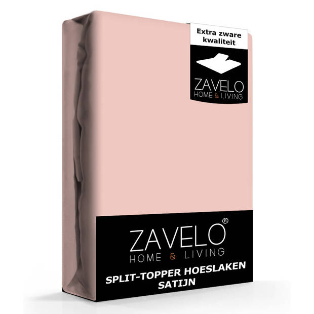 Zavelo Splittopper Hoeslaken Satijn Roze-Lits-jumeaux (160x200 cm)