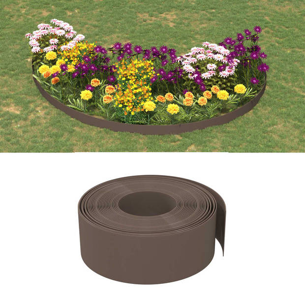 vidaXL Tuinranden 5 st 10 m 20 cm polyetheen bruin