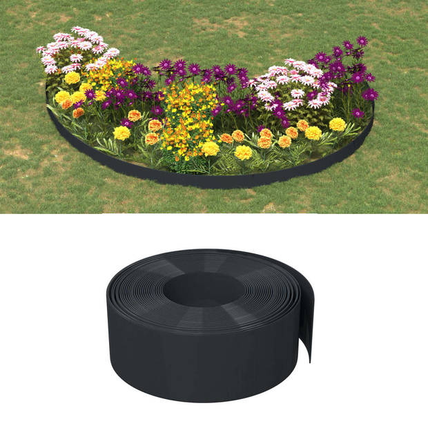 vidaXL Tuinranden 2 st 10 m 20 cm polyetheen zwart