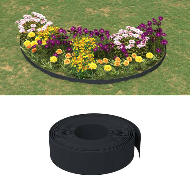 vidaXL Tuinranden 2 st 10 m 15 cm polyetheen zwart