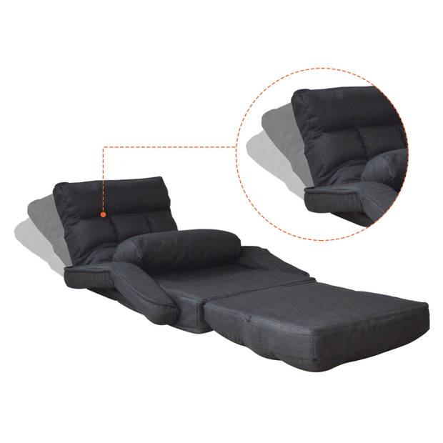 Gamestoel lounge - vloerstoel - verstelbare rugleuning - uitklapbaar tot ligstoel