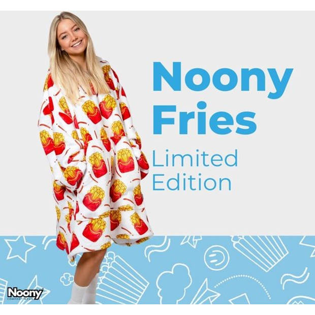 Noony Fries oversized hoodie deken - plaids met mouwen - fleece deken met mouwen