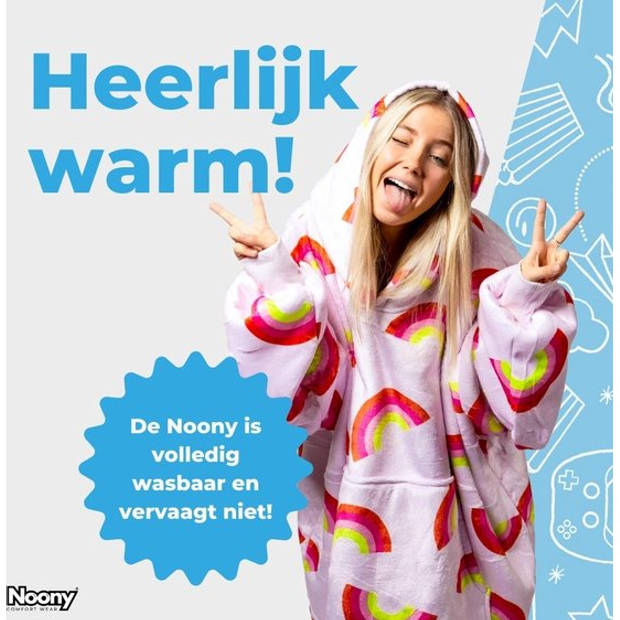 Noony Regenboog oversized hoodie deken - plaids met mouwen - fleece deken met mouwen