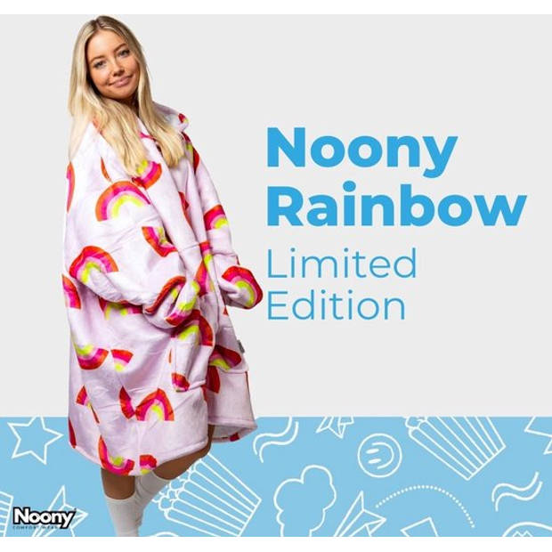 Noony Regenboog oversized hoodie deken - plaids met mouwen - fleece deken met mouwen