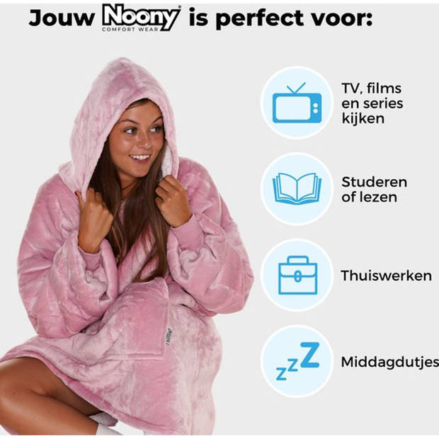 Noony Regenboog oversized hoodie deken - plaids met mouwen - fleece deken met mouwen