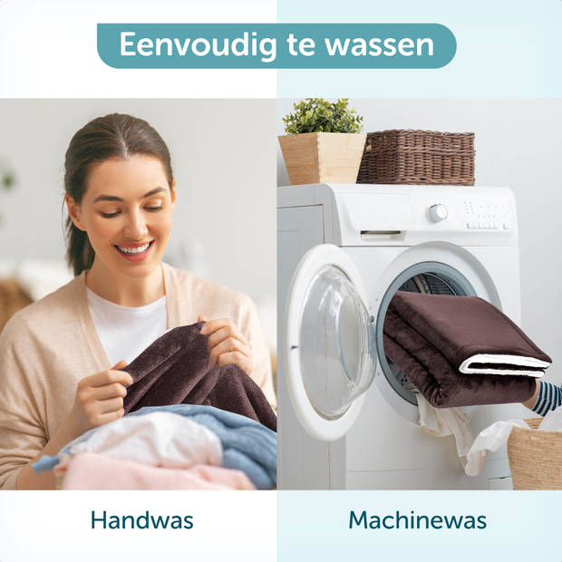 ForDig Elektrische Bovendeken 160x120 cm - Warmtedeken Inclusief Draagtas - Knuffeldeken met 6 Warmtestanden en Timer -