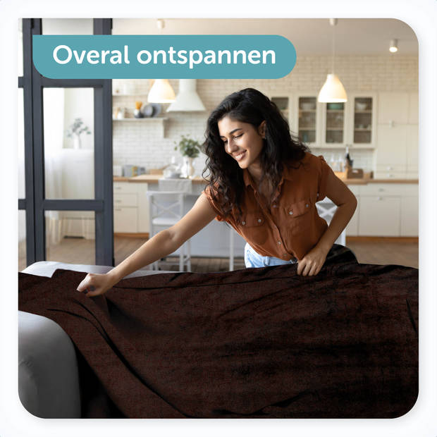 ForDig Elektrische Bovendeken 160x120 cm - Warmtedeken Inclusief Draagtas - Knuffeldeken met 6 Warmtestanden en Timer -