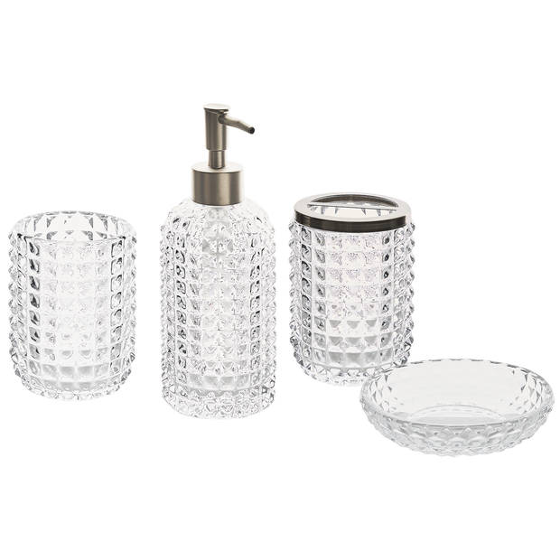 Beliani TAPIA - Badkameraccessoire set-Transparant-Glas