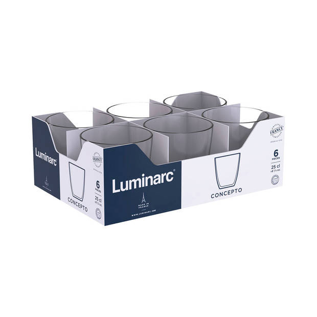 Glas Luminarc Concepto 250 ml Transparant Glas (24 Stuks)