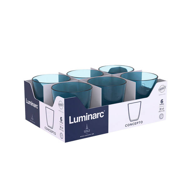 Glas Luminarc Concepto Pepite Blauw Glas 310 ml (24 Stuks)