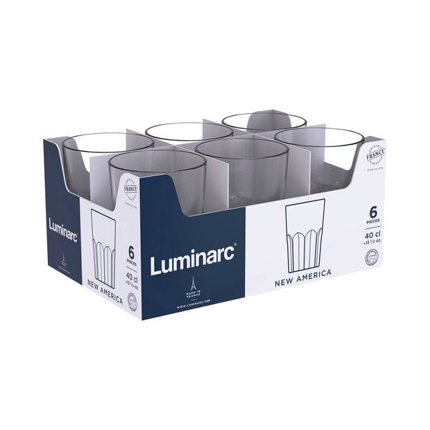 Glas Luminarc New America Transparant Glas 24 Stuks 400 ml