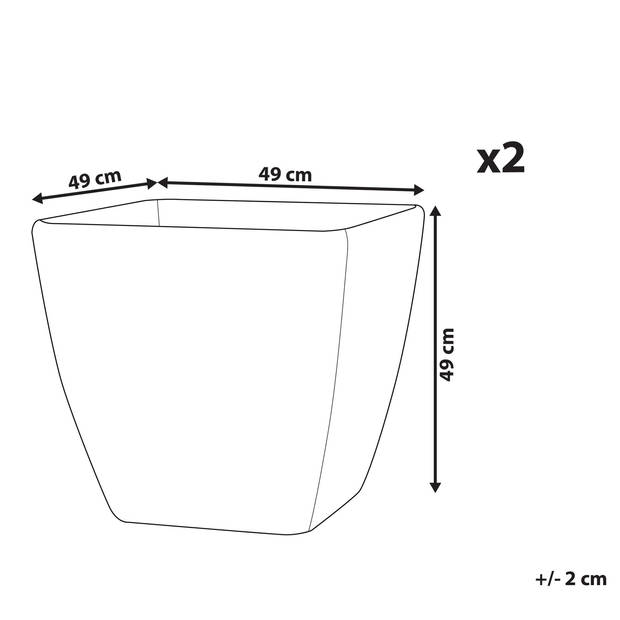 Beliani ZELI - plantenbak voor buiten-Grijs-Stenenmix, Polyresin