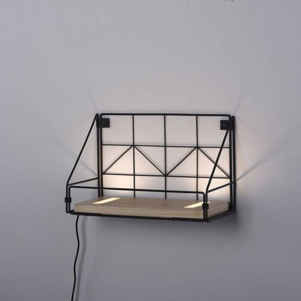 Paul Neuhaus Wandlamp LED plank L 30 cm bruin zwart