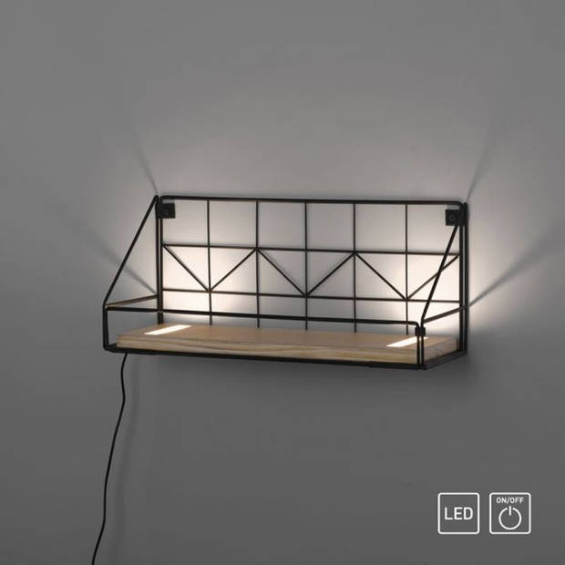 Paul Neuhaus Wandlamp LED plank L 45 cm bruin zwart