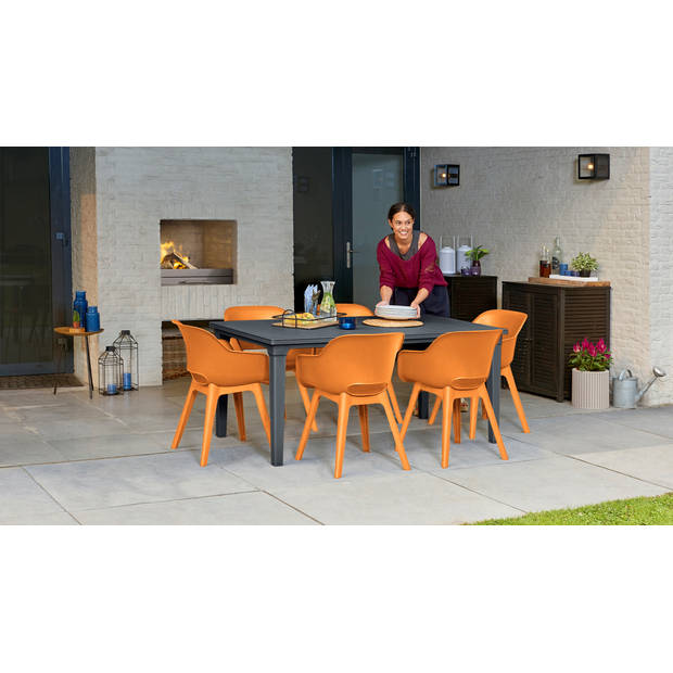 Keter Akola Tuinstoelen - 2 stuks -56,5x55x80cm - Oranje