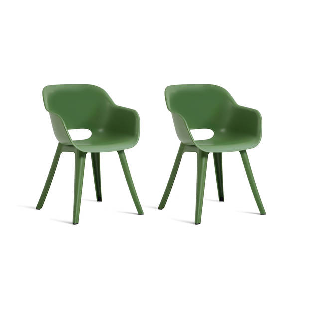 Keter Akola Tuinstoelen - 2 stuks -56,5x55x80cm - Olijf Groen