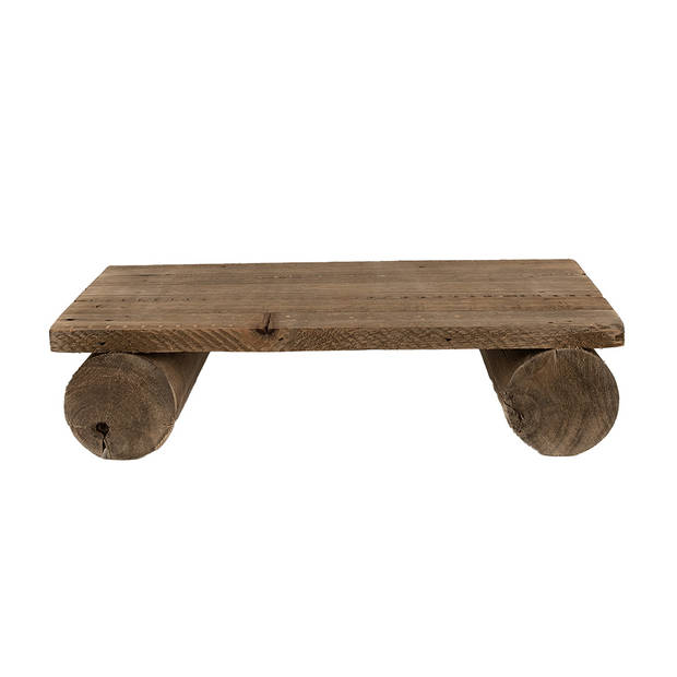 Clayre & Eef Plantentafeltje 35x17x9 cm Bruin Hout Rechthoek Plantenstandaard Bruin Plantenstandaard