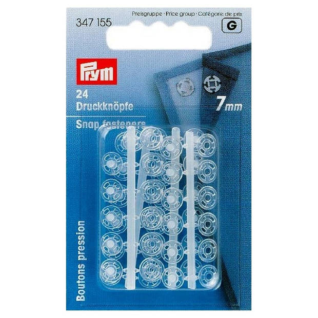 Prym Drukknoppen Transparant 7 mm - 24 stuks