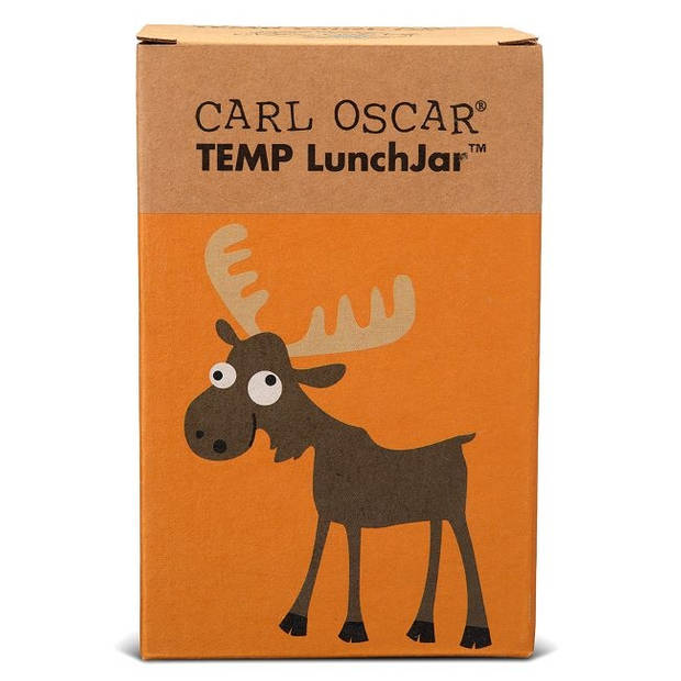 Carl Oscar TEMP LunchJar™ Thermosbeker Oranje- Rendier 0,3L- Dubbelwandig