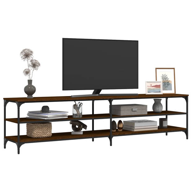 vidaXL Tv-meubel 200x30x50 cm bewerkt hout metaal bruin eikenkleur