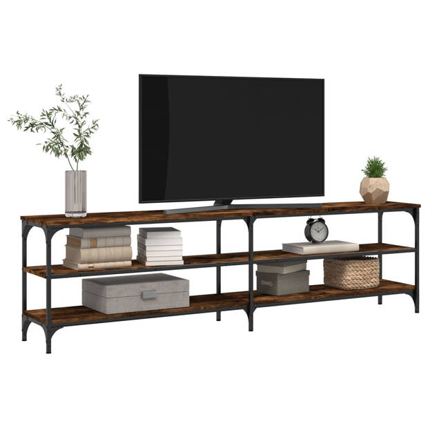 The Living Store tv-meubel Smoked Oak 180x30x50 cm - Trendy en praktisch