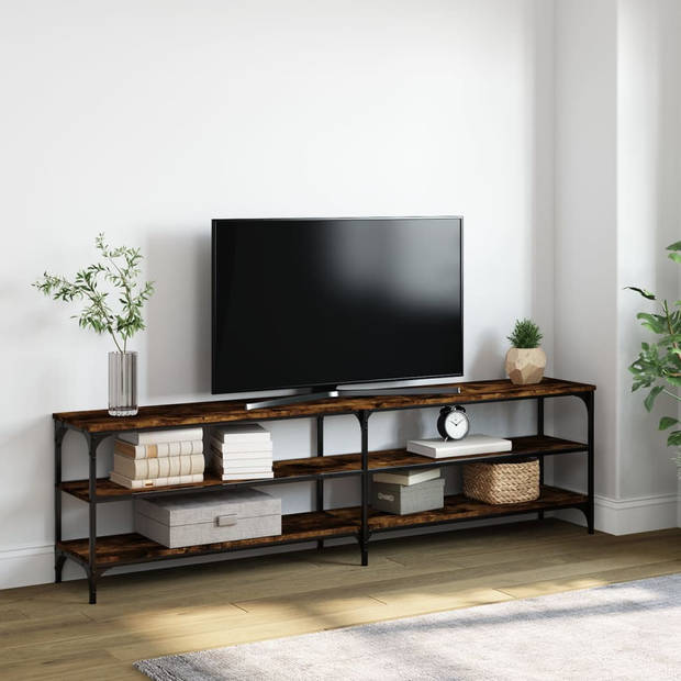 The Living Store tv-meubel Smoked Oak 180x30x50 cm - Trendy en praktisch