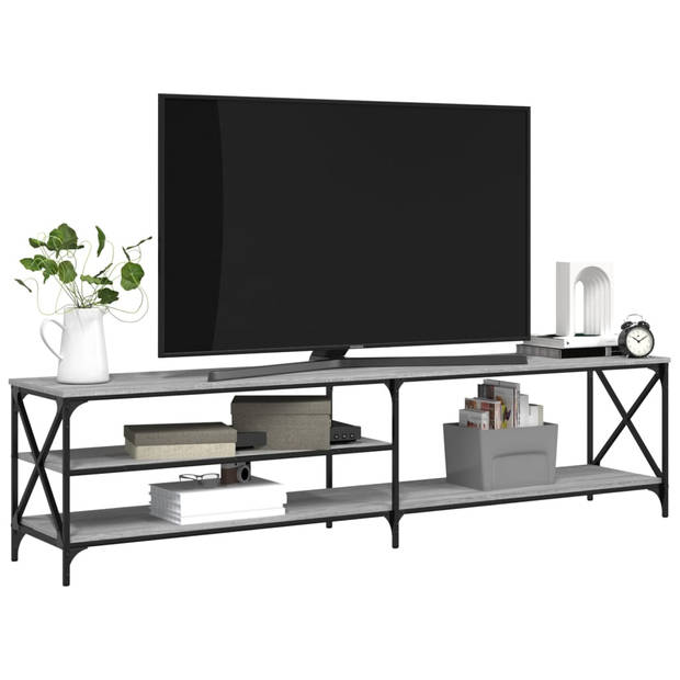 The Living Store TV-meubel - Trendy en praktisch - Meubels - 200 x 40 x 50 cm - Grijs Sonoma Eiken