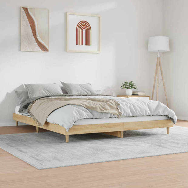 vidaXL Bedframe zonder matras hout sonoma eikenkleurig 160x200 cm