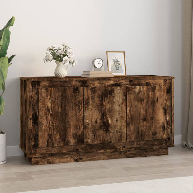 The Living Store Dressoir 102x35x55 cm bewerkt hout gerookt eikenkleurig - Keukenkast