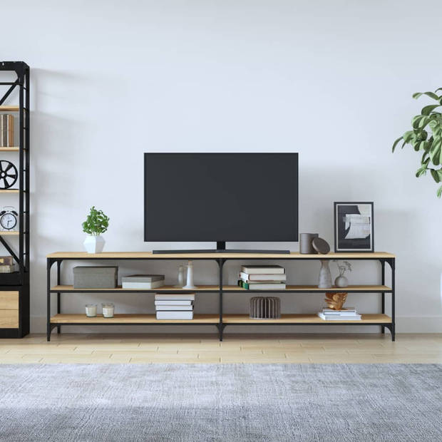 The Living Store TV-meubel - Sonoma eiken - 200 x 30 x 50 cm - Duurzaam hout en metaal