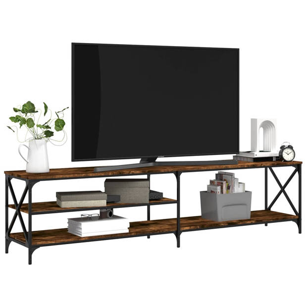 The Living Store Tv-meubel s - Meubels - 200 x 40 x 50 cm - Gerookt eiken