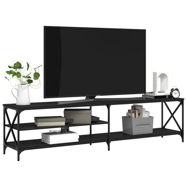 The Living Store TV-meubel - zwart - 200 x 40 x 50 cm - trendy ontwerp